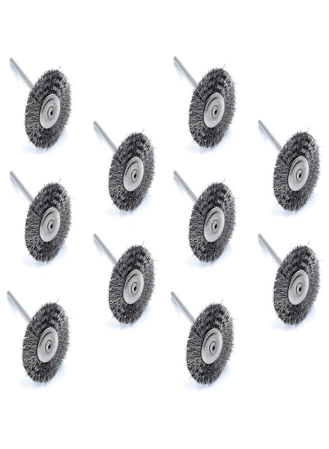 Aone Steel Wire Wheel End Brush 10pcs for Finishing, Deburring, Rust Removal & Cleaning for Dremel Rotary Tool,Micro Hand Motor,Polishing Motor for Jewellery Making, Watchmaking, Model Making - Image 1